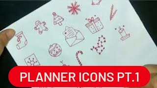 Christmas planner icons | Planner icons Pt. 1 | Doodle your planner ~ Art Tales