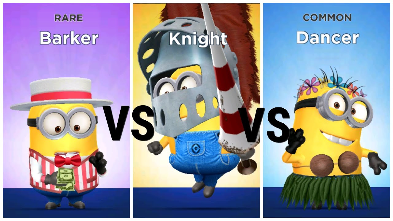 Minion Rush Barker VS Knight VS Dancer