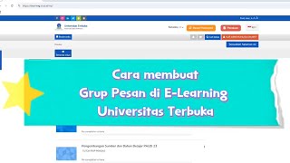 Cara Membuat Grup Pesan di E-Learning Tuton Universitas Terbuka 