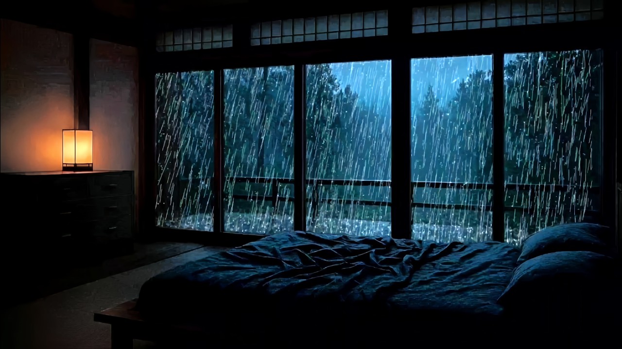 End Your Stressful Day 🌧️ Cozy Bedroom Rain Ambience