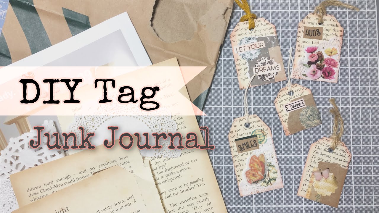 DIY How to make Tag 🏷 Junk Journal with me มาทำแท็กสไตล์วินเทจจากกระดาษเหลือใช้กัน YouTube
