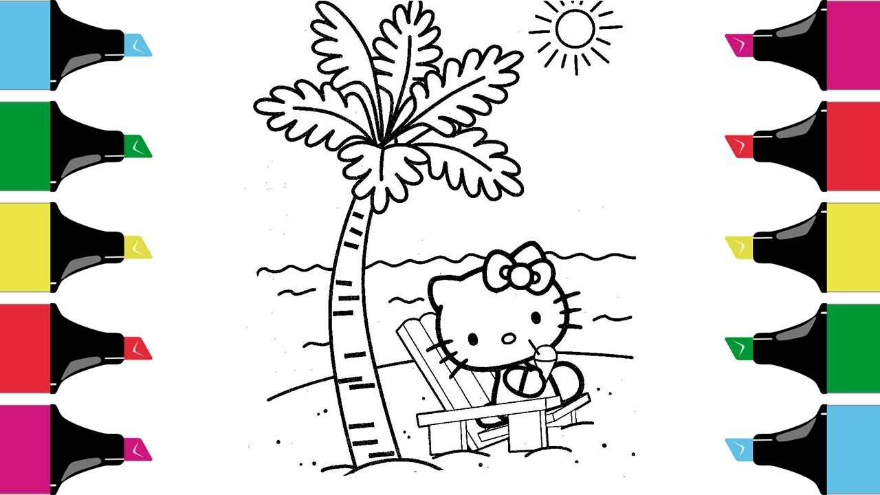 Hello Kitty Wallpaper Download: Hello Kitty Beach Coloring Page