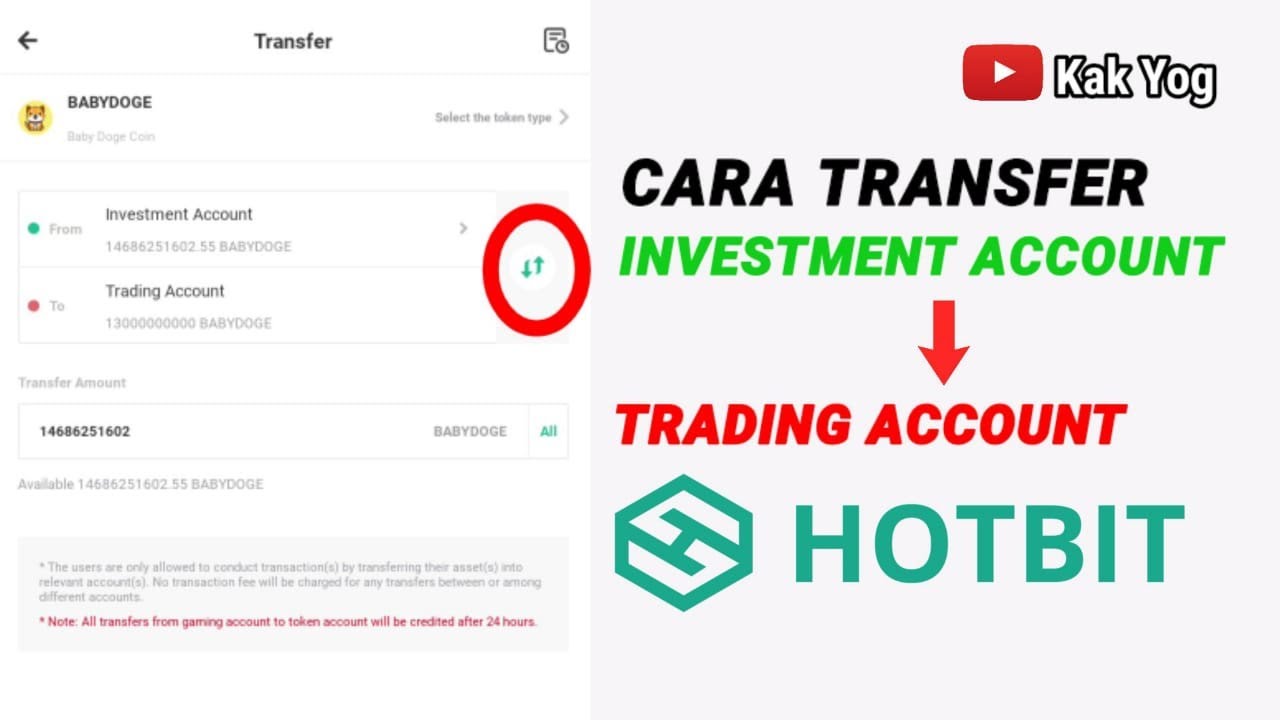 CARA TRANSFER SALDO INVESTMENT KE TRADING DI HOTBIT !