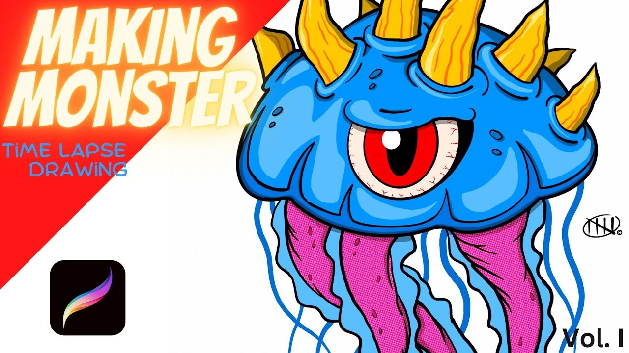 How to draw a Monster. Making MONSTER Vol. I "Sea Blitzer" (Time lapse