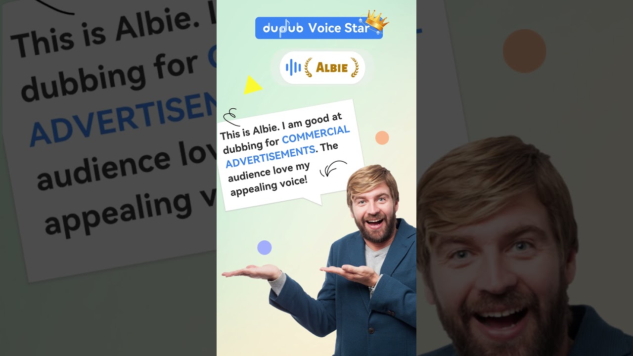 Introduce DupDub Voice Star - Albie | 400+ AI voiceovers on DupDub.com
