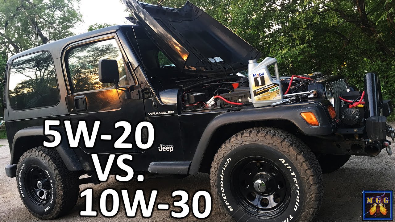 Another Oil Change - Jeep Wrangler on Mobil1 5W-20 vs 10W-30 - YouTube