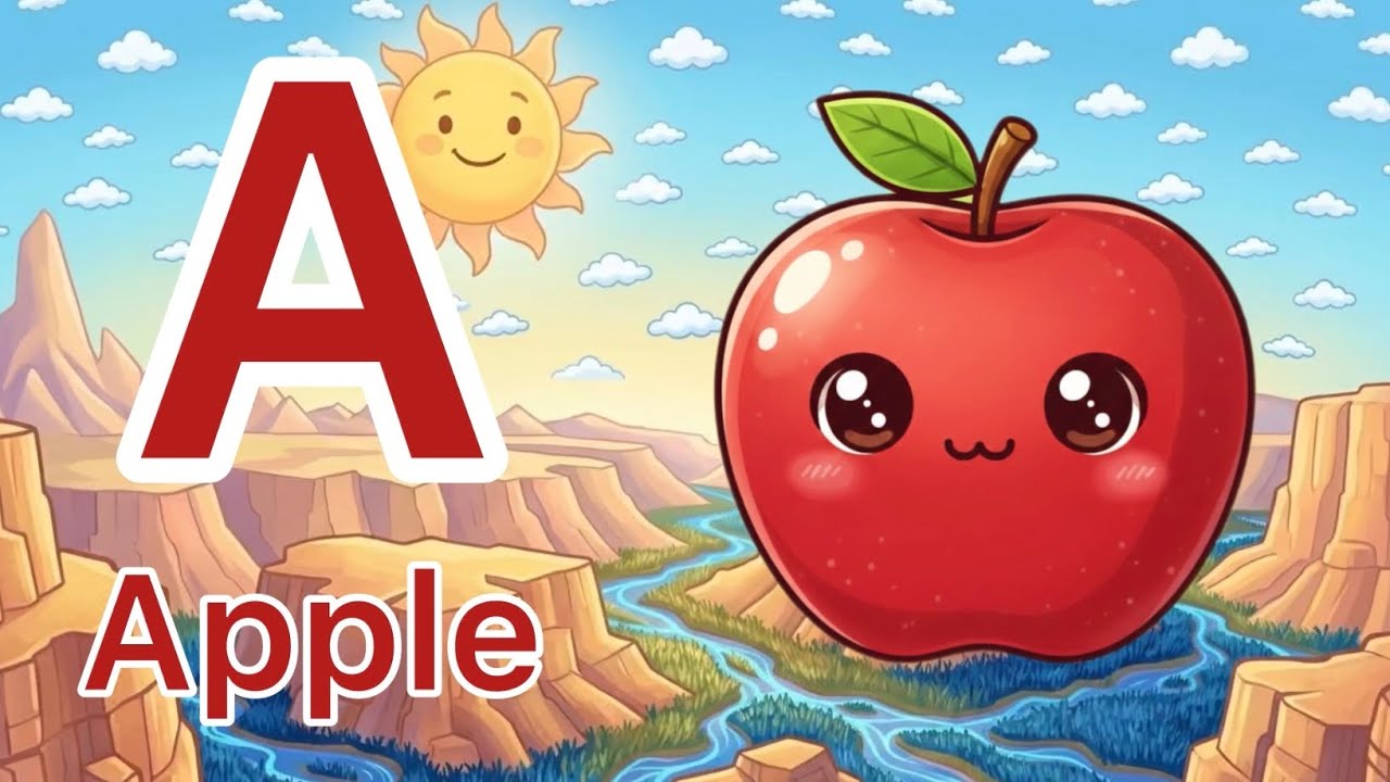 A for Apple 🍎 B for Ball ⚽ | ABCD Song for Kids | Alphabet Learning ...