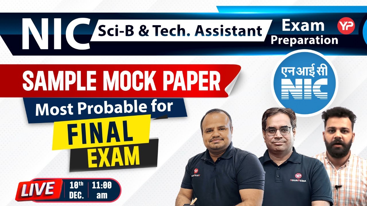 Attend FREE Mock Test & Live session for NIC Scient. B &Technical assistant written exam preparation