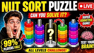 🔴 LIVE: 99% Players FAIL This Nut Sort Puzzle! 🥜🧠 Can You Beat It?