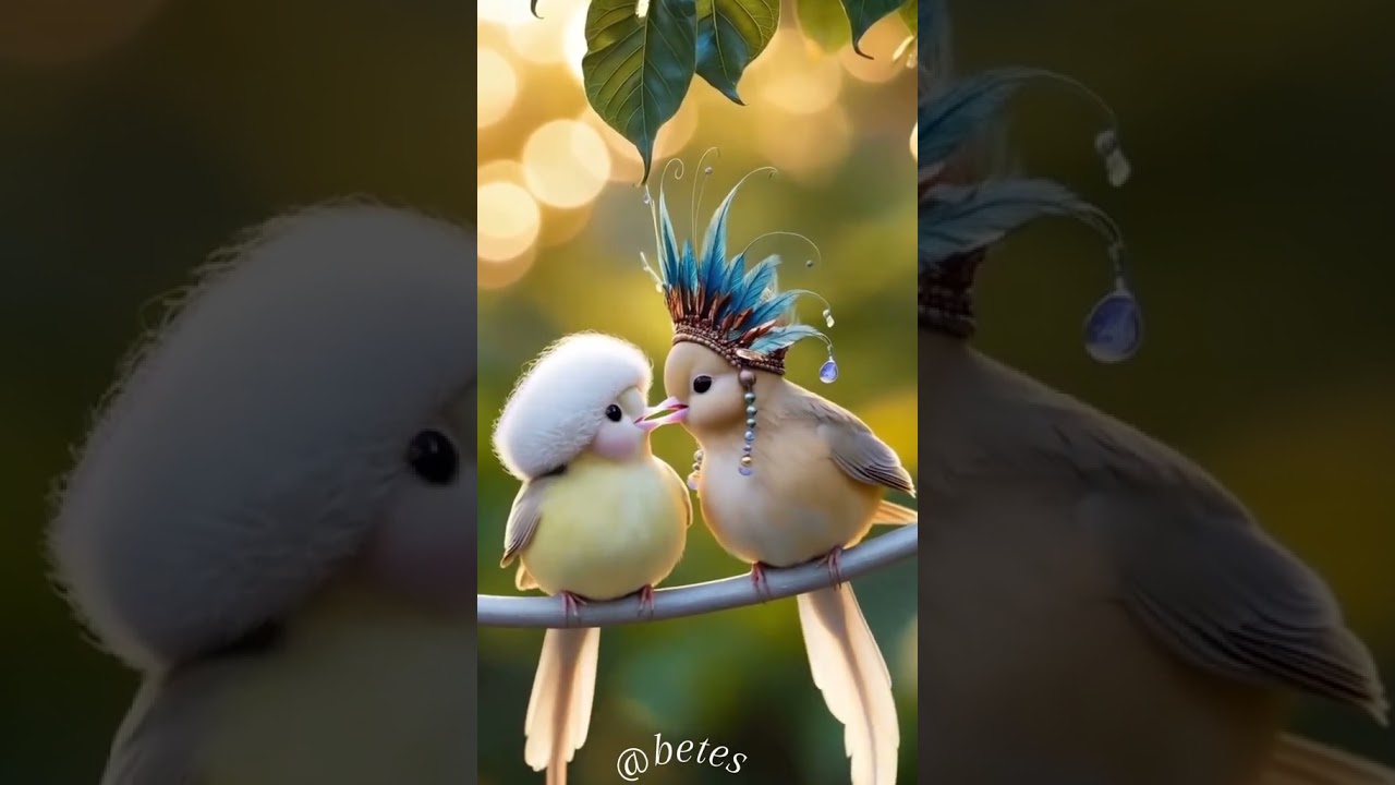 Beautiful birds in love 