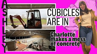 29 Feb Charlotte makes a mess of concrete OOPS cubicle bases DONE digger girl on tour.