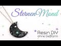 Resin Mond OHNE FORM | Holo Sterne DIY Galaxie Schmuck selbermachen Gießharz Anleitung Glitter Kette