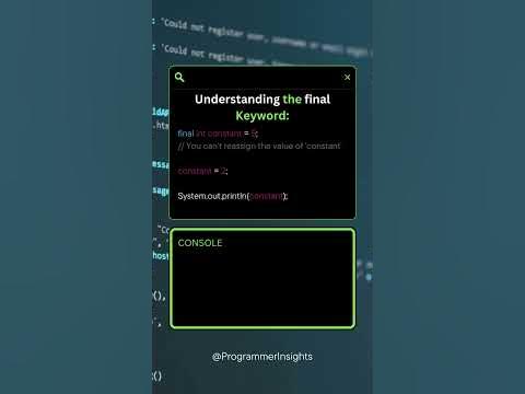 Understanding the Final keyword in Java! 👨‍💻 #shorts #facts #java - YouTube