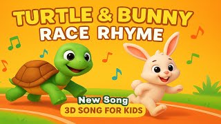 Turtle Vs Bunny Race Rhyme Fun 3D Song For Kids Learn With Music