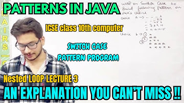 Patterns program on switch case how to do characters choice in switch case ICSE class 10 computer