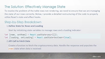 Fixing React Table Rendering Issues: How to Properly Manage Rows in Your Component