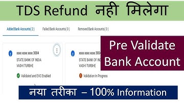 Pre Validate bank account and Enable EVC in New Income Tax Portal | Income Tax Return AY 2022-23