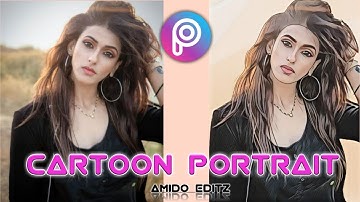 PicsArt portrait Cartoon photo Editing Tutorial🔥| portrait image editing | vector art | AMIDO EDITZ