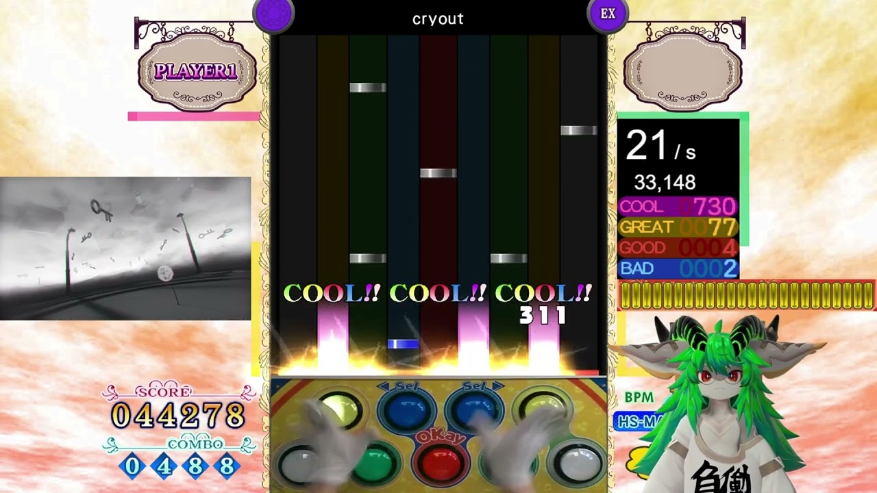[pop'n music PMS] ●14 cryout [silent upper] HARD CLEAR AA