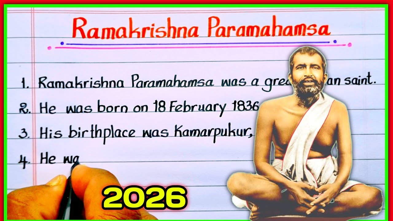 Ramkrishna paramhans Jayanti speech | 10 lines on Ramakrishna ...