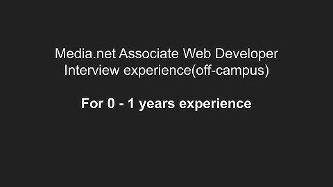 Media.net interview experience for Associate Web Developer