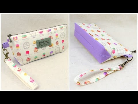 専用 ハンドメイドポーチ マチ付きポーチ作り方 DIY How to make a pouch 裏地付ポーチ