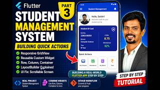 Flutter Student Management System | Responsive Quick Actions & GridView | PART 3