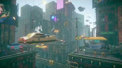 Unity Cyberpunk High City by ILRanch Before & After HDRP Night Re-lighting