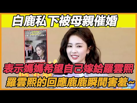 白鹿私下被媽媽催促：要嫁就嫁白鹿！不料羅雲熙的做法讓白鹿傻了眼，沒想到喜歡一個人還能這樣做~