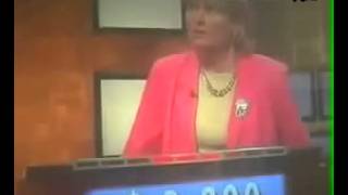 Alex Trebek Laughs at Contestant