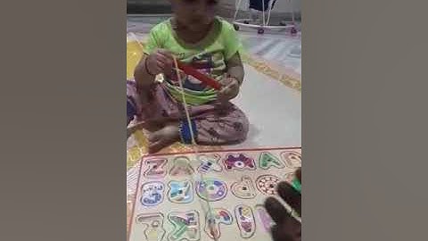 Alphabet recognizing magnetic board from Unnati library