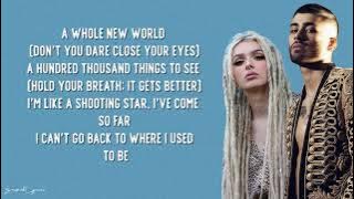 ZAYN, Zhavia Ward - A Whole New World (Lyrics)