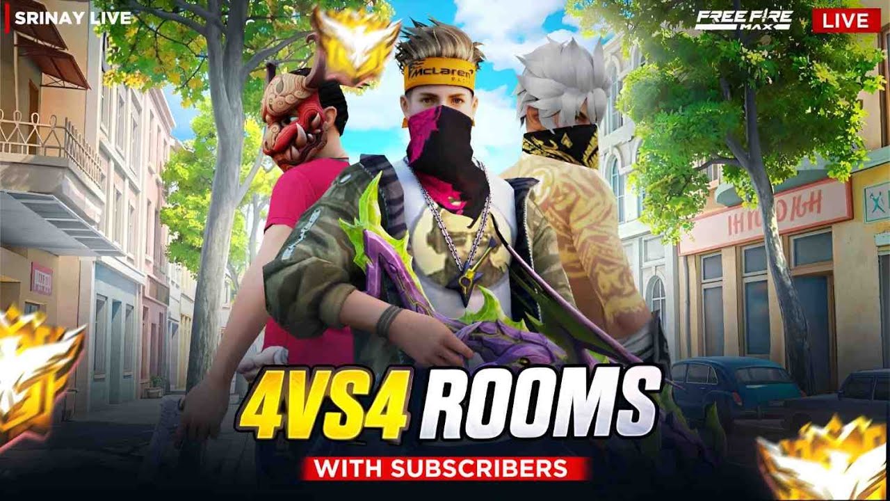4V4 WITH SUBSCRIBERS || FREE FIRE TELUGU LIVE 🗿 - YouTube