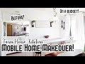 MOBILE HOME MAKEOVER ON A BUDGET! | COASTAL FARMHOUSE KITCHEN RENOVATION