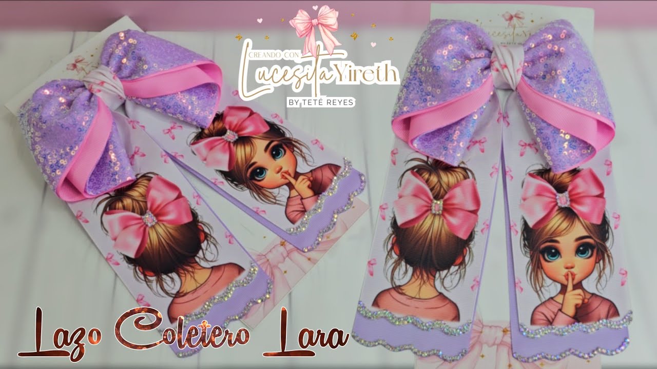 Lazo Coletero Lara con listón de 7.5 #tutorial #facil #moños #lazos 
