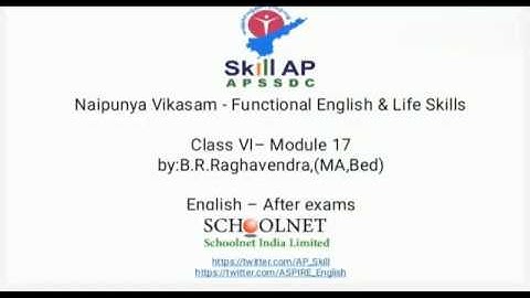 After Exams - Functional English - Class VI - Module 17