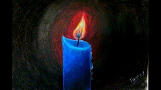 Candle Light Drawing | Candle Light | Candles drawing using Oil Pastels (2020)/Oil pastel drawing screenshot 3