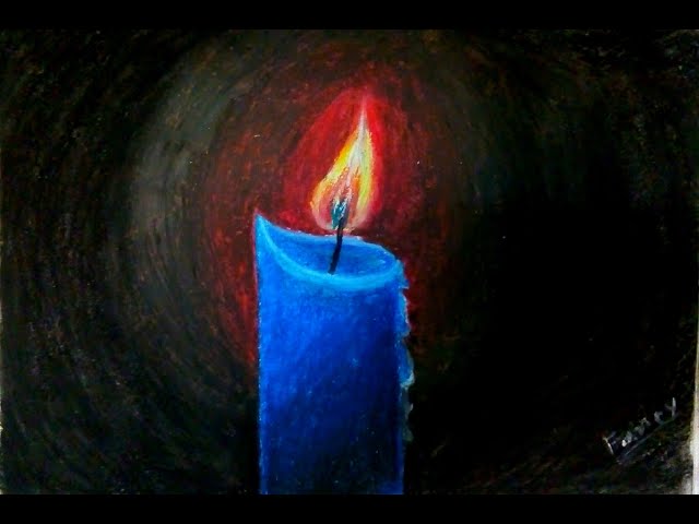 Chalk Pastel Candle Artwork - THAT ART TEACHER