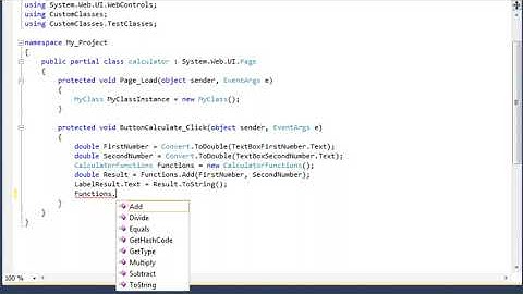 ASP.NET 4.0 Essential Skills Lesson 6-8: Create a private method