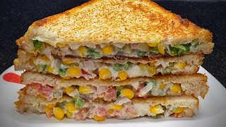 Quick & Easy Veg Corn Sandwich I Corn Paneer Sandwich I Mayonnaise Sandwich I Veg Paneer Sandwich I