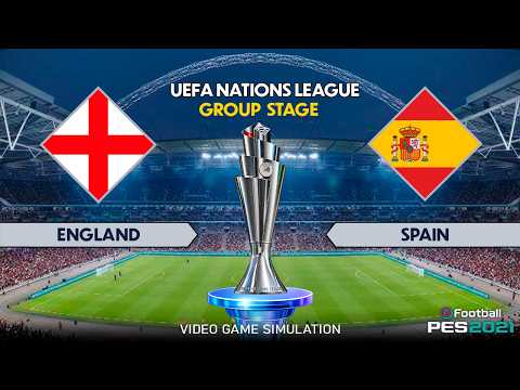 Video ENGLAND vs SPAIN - UEFA Nations League 2026 | Group Stage | Full Match All Goals | Simulation PES