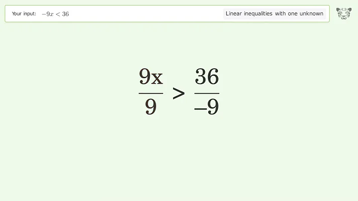 Solving Linear Inequalities: -9x is Smaller Than 36