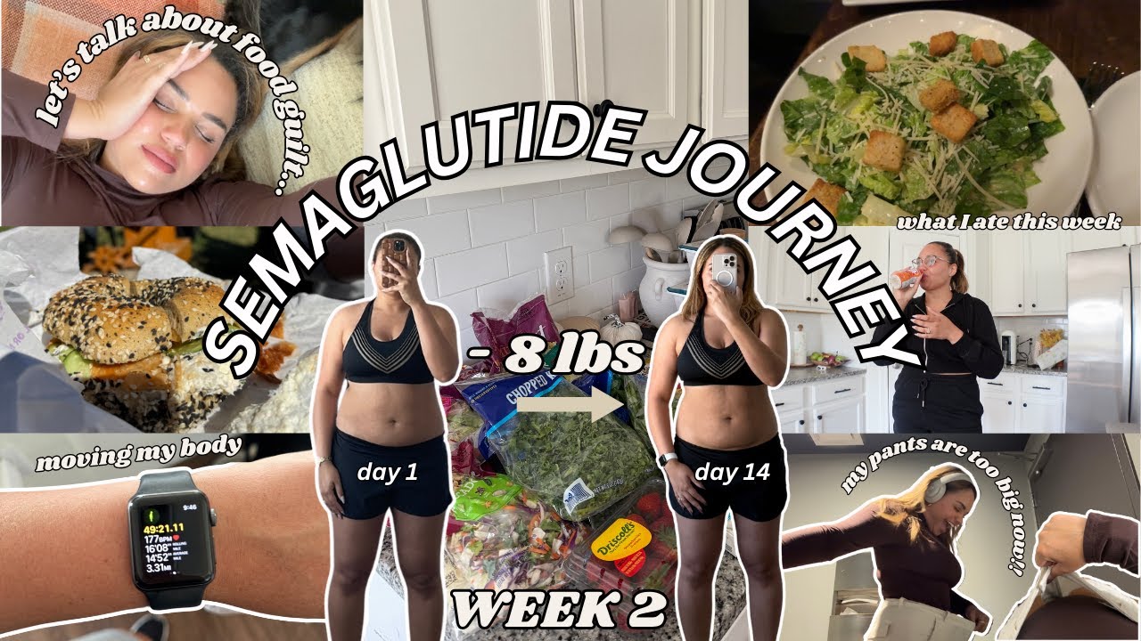 day 2 semaglutide still hungry SEMAGLUTIDE JOURNEY *week 2* // Food guilt (let's talk about it), finding  balance + down 8 lbs!