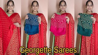 Premium Georgette Sarees💫Daily wear Sarees💫Casual wear Freeshipping WhatsApp 8248218086#bandhini