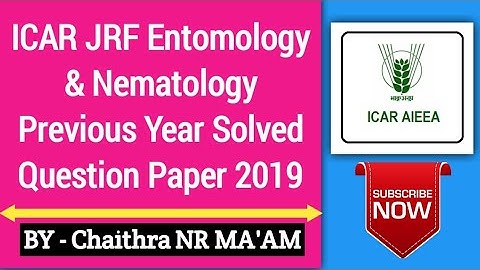 ICAR JRF Entomology & Nematology Previous Year Solved Paper 2019|ASRB NET, SRF, ARS|Agriculture & GK