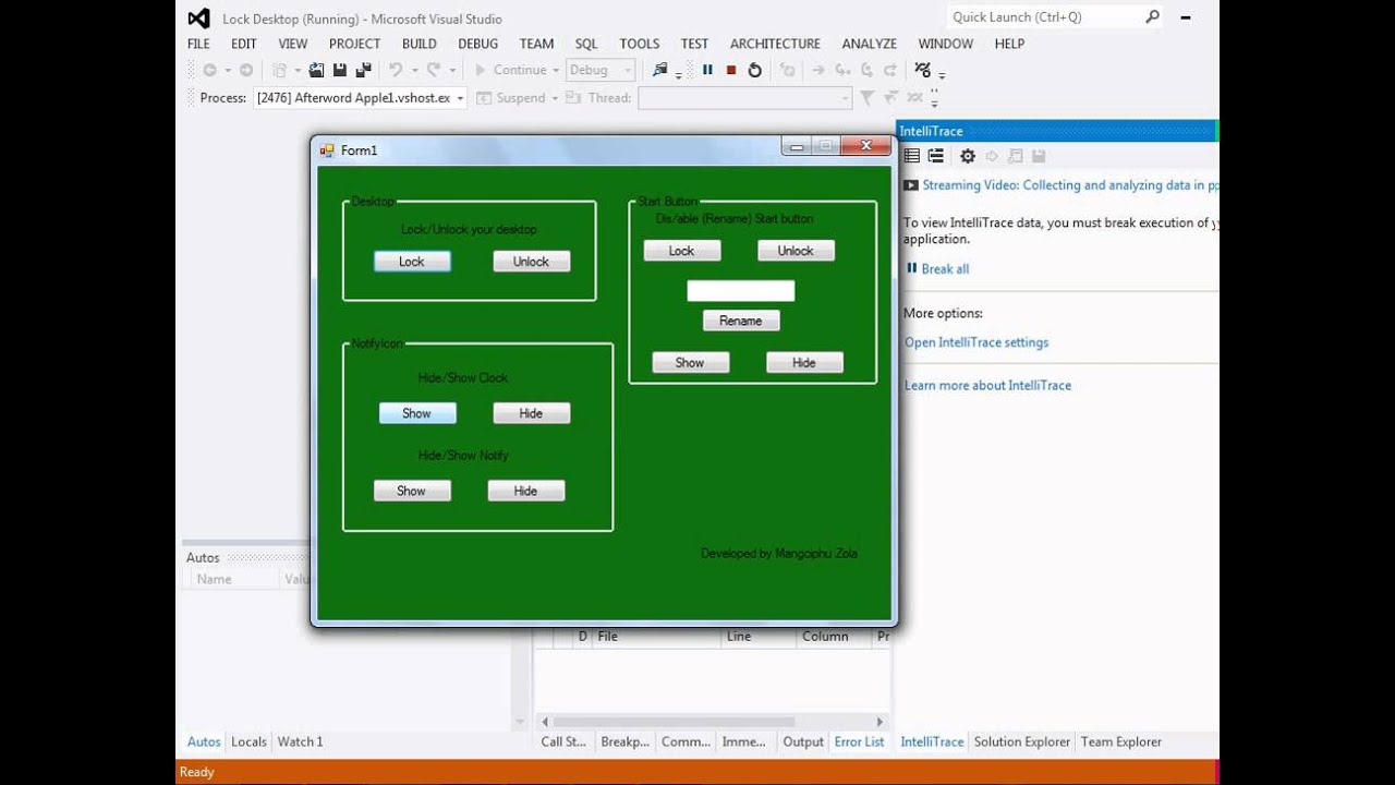 Lock Desktop in VB net 2 YouTube