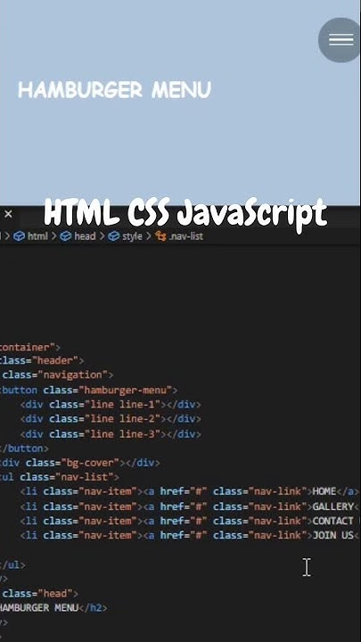 How to make a hamburger menu- html css JavaScript - YouTube