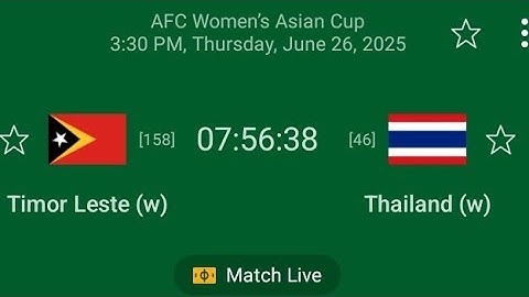 🟥LIVE: Timor Leste (w) - Thailand (w) - AFC women's Asian cup