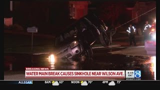 Water main break causes sinkhole in Grandville