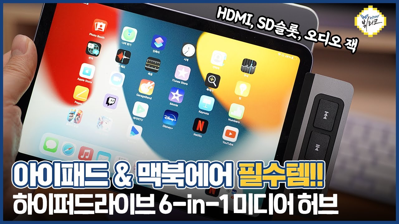 아이패드 미니6, 맥북에어 필수템 이거 무조건 사세요! 하이퍼드라이브 미디어 USB-C 허브